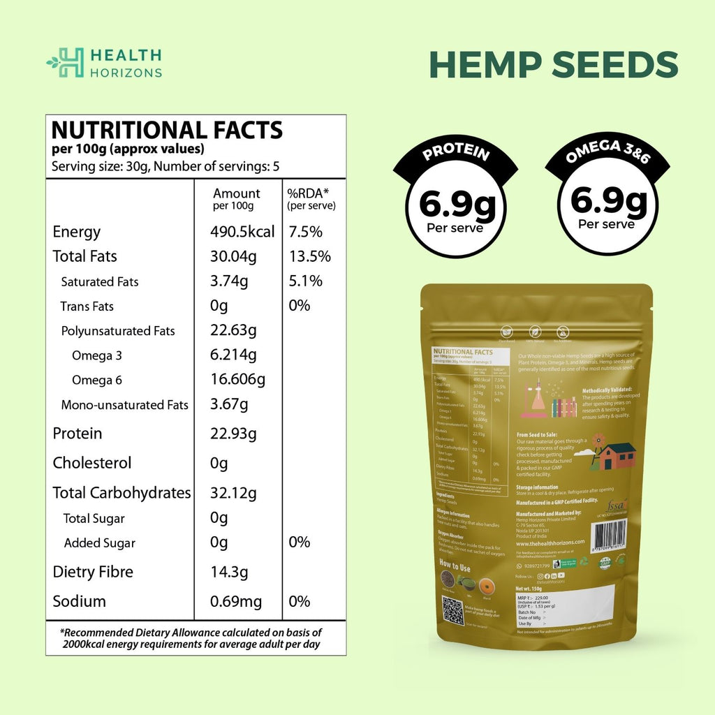 Roasted Hemp Seeds Plus Hemp Power Bar