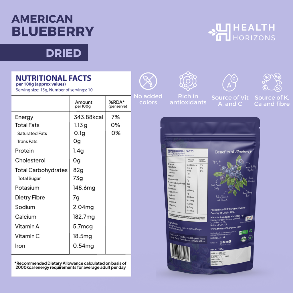 American Blueberry Dried 150g