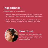 Hair Care, castor and hemp seed oil ( 100ml )