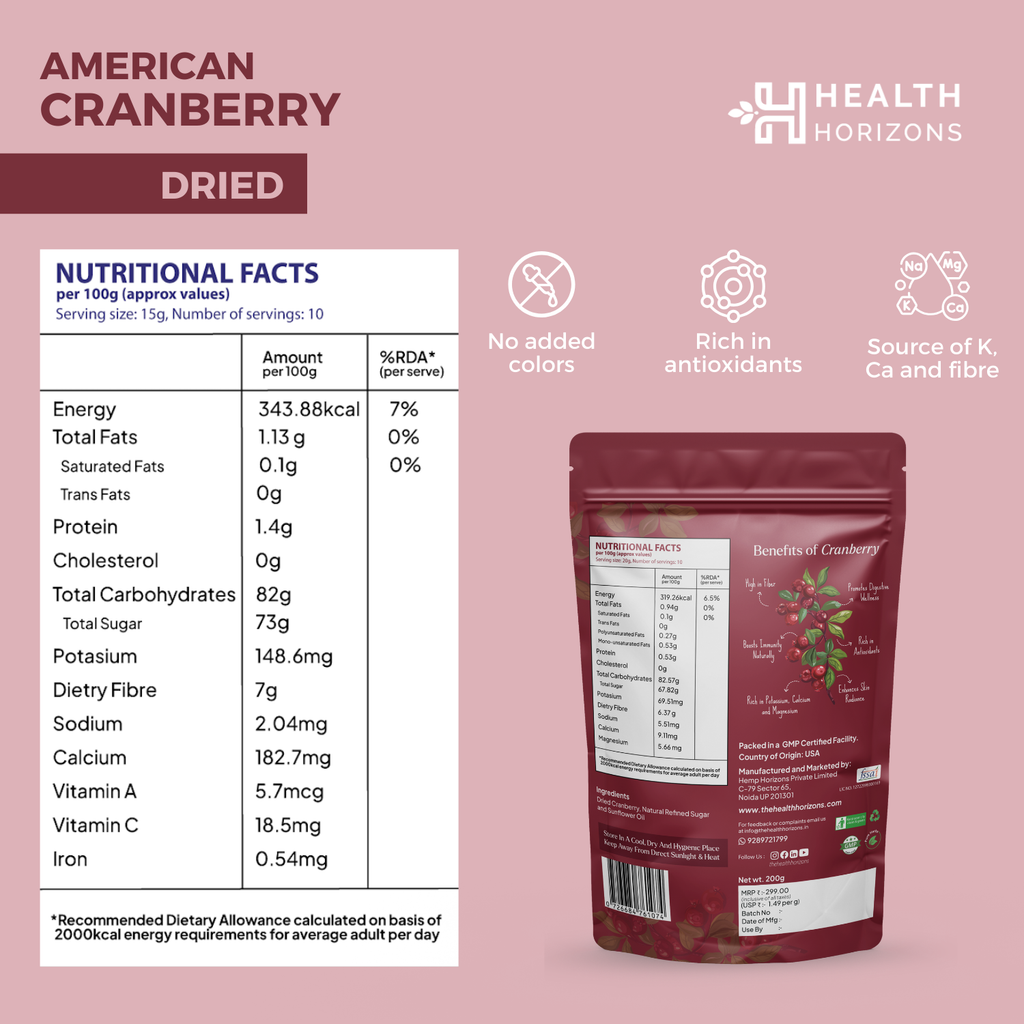 American Dried Whole Cranberry 200g