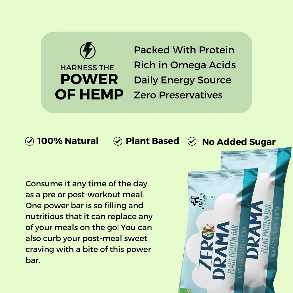 Health Horizons Zero Drama Plant Protein Bar benefits and product information